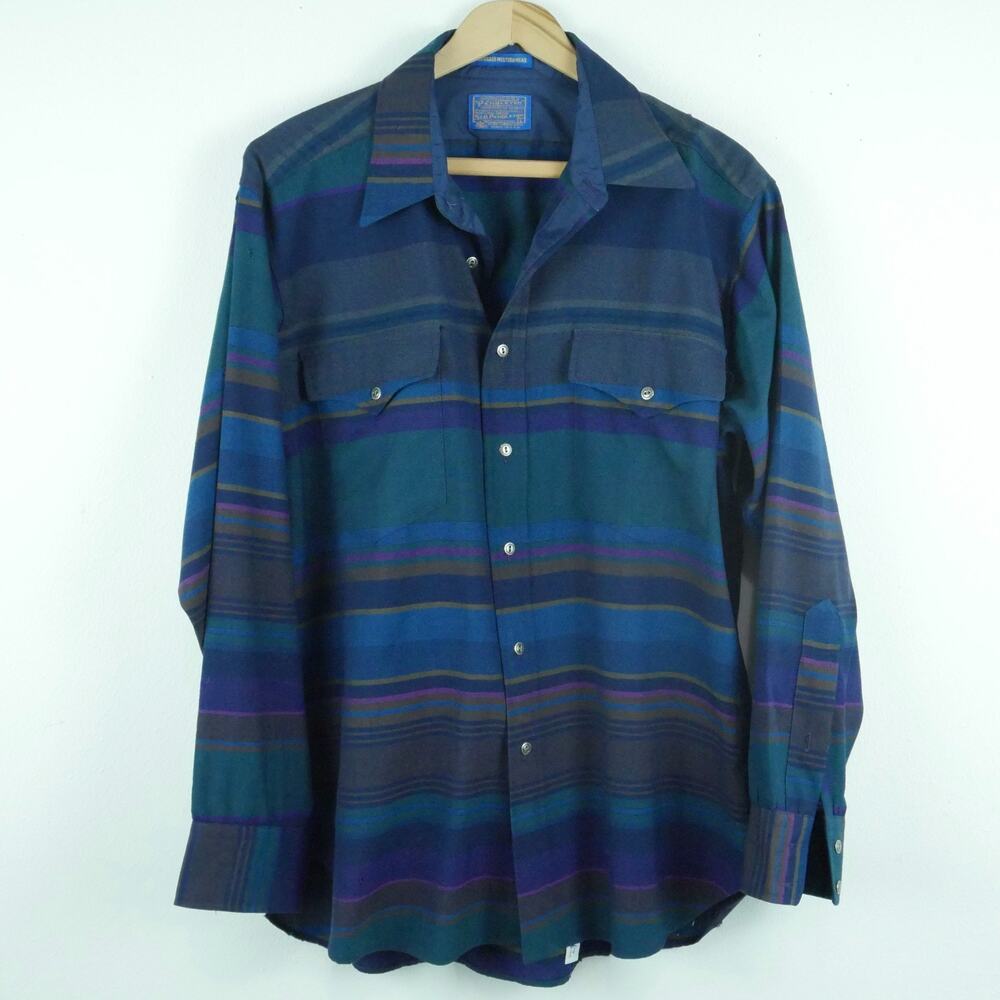 Vintage Pendleton Large Button Down Shirt 100% Wo… - image 1